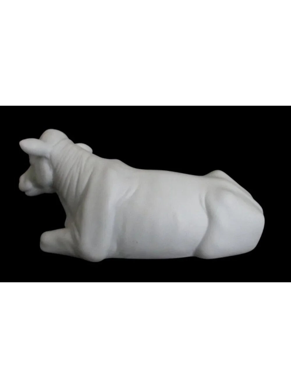 Vintage Avon Nativity Cow Figurine: 1987 Porcelain Bisque, Original Box